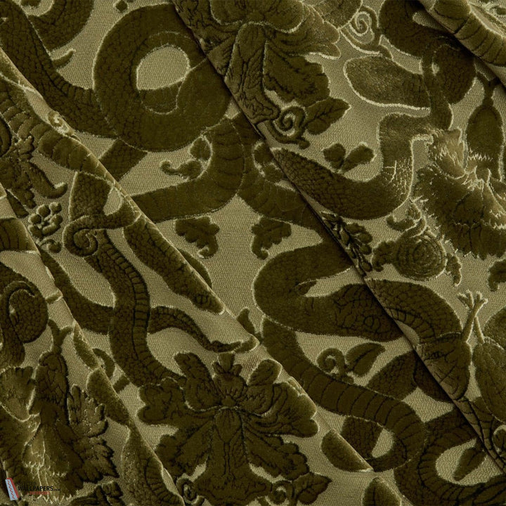 Anaconda Cut Velvet stof-House of Hackney-fabric-Olive Green-Meter (M1)-Selected-Wallpapers-Interiors