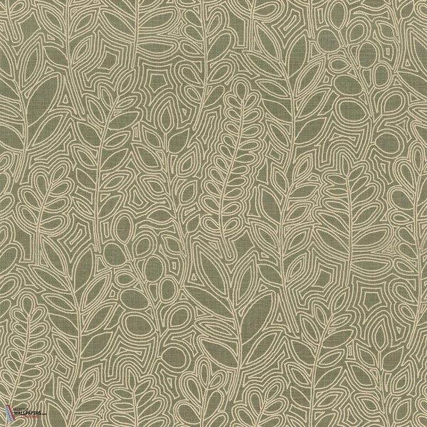 Astragale behang-Casamance-wallpaper-tapete-Kaki-Rol-Selected-Wallpapers-Interiors