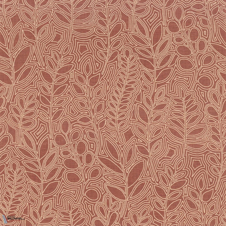 Astragale behang-Casamance-wallpaper-tapete-Terracotta-Rol-Selected-Wallpapers-Interiors