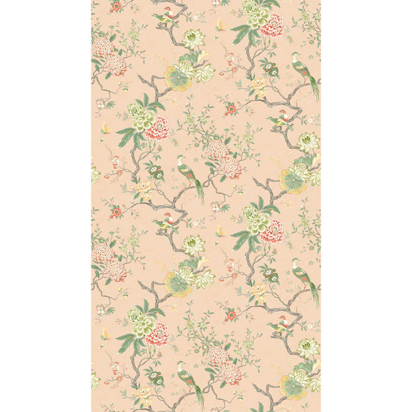 Oriental Bird behang-Behang-GP&J Baker-Blush-Rol-Selected Wallpapers &amp; Interiors