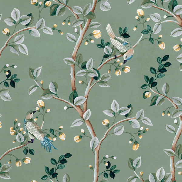 Birds Prosperity-Coordonne-behang-tapete-wallpaper-Jade-Non Woven-Selected-Wallpapers-Interiors