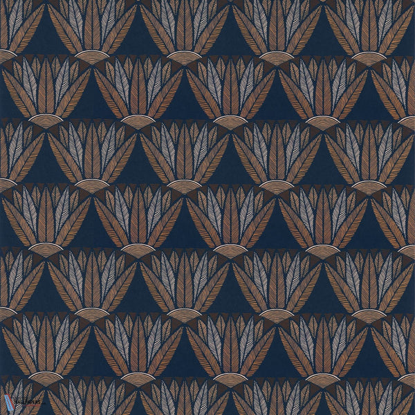 Castalia-behang-Tapete-Casamance-Marine/Terracotta-Rol-76161736-Selected Wallpapers