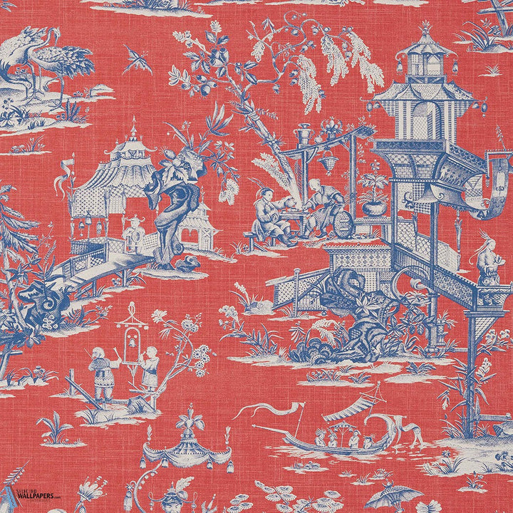 Cheng Toile-Thibaut-Red and Blue-Rol-Selected-Wallpapers-Interiors