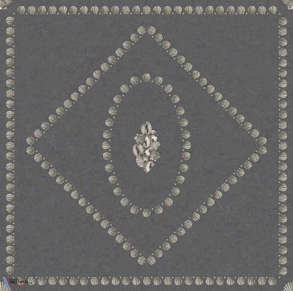 Conchiglie-behang-Tapete-Cole & Son-Soft Gold on Charcoal-Rol-123/5023-Selected Wallpapers