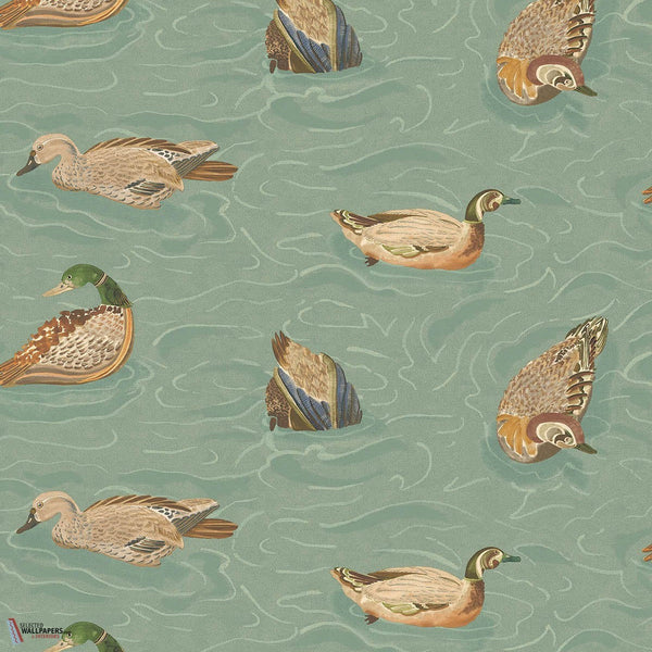 Duck Pond behang-Mulberry-wallpaper-tapete-Teal-Rol-Selected-Wallpapers-Interiors