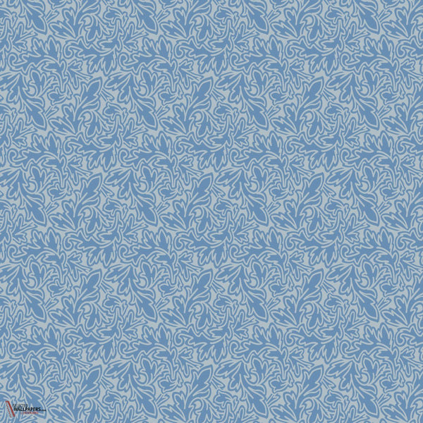 Feuille behang-Behang-Farrow & Ball-Blue-Rol-Selected Wallpapers &amp; Interiors