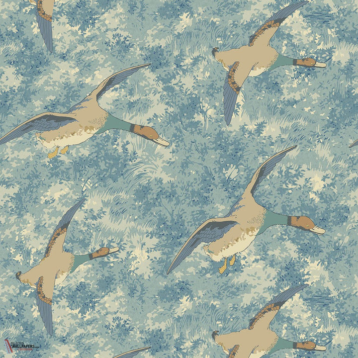 Forest Ducks behang-Mulberry-wallpaper-tapete-Blue-Rol-Selected-Wallpapers-Interiors