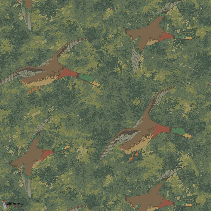 Forest Ducks behang-Mulberry-wallpaper-tapete-Emerald-Rol-Selected-Wallpapers-Interiors