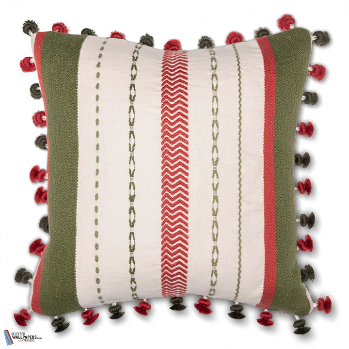 Handwerklich Kussen-Kussen-Mind the Gap-Kissen-Cushion-Green/Red-50 x 50 cm-Selected Interiors