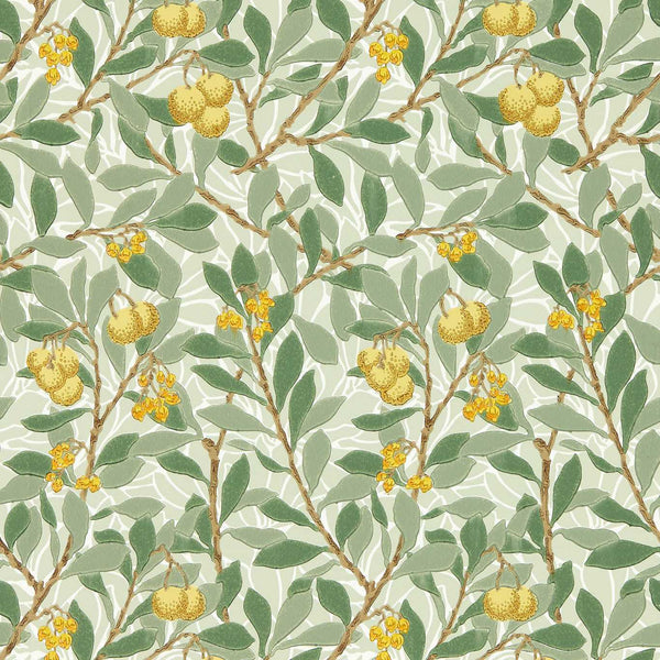 Arbutus behang-behang-Morris & Co-Sage/Lemon-Rol-Selected Wallpapers &amp; Interiors