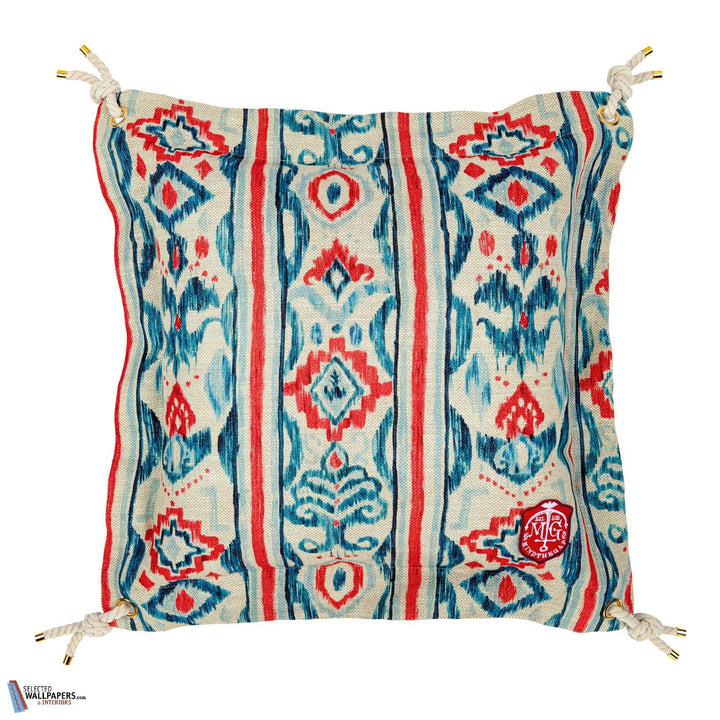 Mediterraneo Ikat Kussen-Kussen-Mind the Gap-Kissen-Cushion-White & Indigo-50 x 50 cm-Selected Interiors