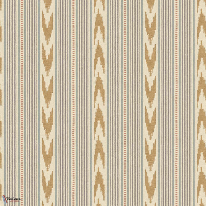 Newport Stripe behang-Mulberry-wallpaper-tapete-Blue/Sand-Rol-Selected-Wallpapers-Interiors