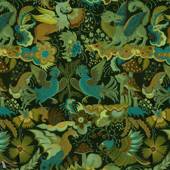 Phantasia-House of Hackney-behang-tapete-wallpaper-Emerald Green-200 cm-Selected-Wallpapers-Interiors