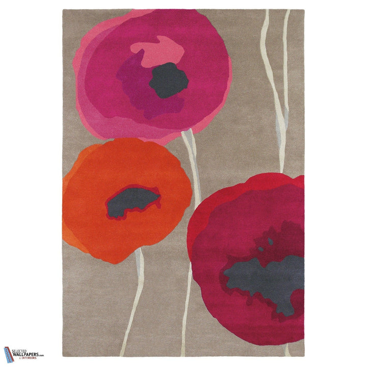 Poppies vloerkleed-Vloerkleed-Rug-Teppich-Sanderson-Red-Orange-140 x 200 cm-045700140200-Selected Interiors