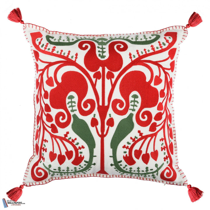 Transylvanian Suzani Kussen-Kussen-Mind the Gap-Kissen-Cushion-Green & Red-50 x 50 cm-Selected Interiors