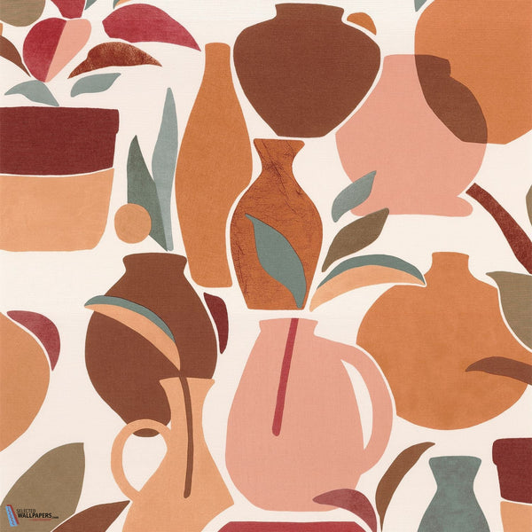 Vallauris-Behang-Tapete-Casamance-Grenat/Orange Brulee-Rol-76210712-Selected Wallpapers