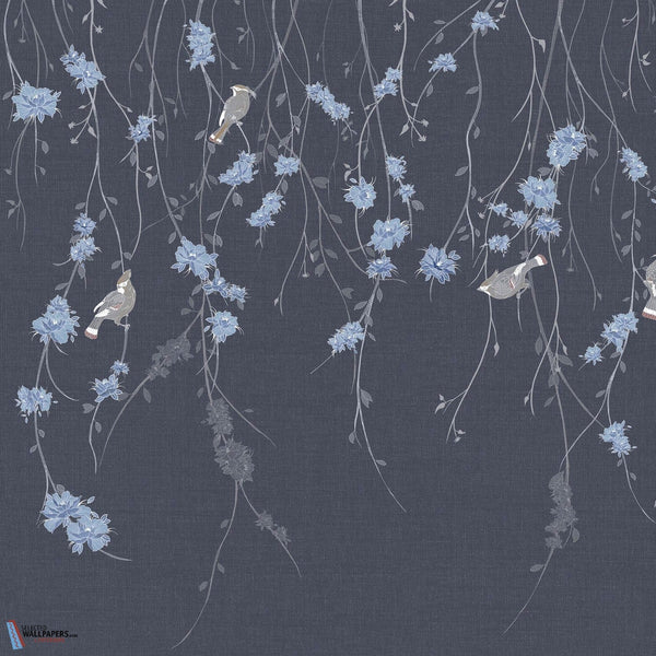 Waxwing-Tecnografica-wallpaper-behang-Tapete-wallpaper-Blue-Fabric Vinyl-Selected Wallpapers