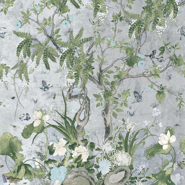 Wild Wisteria Mural-Thibaut-Metallic Silver-Set-Selected-Wallpapers-Interiors