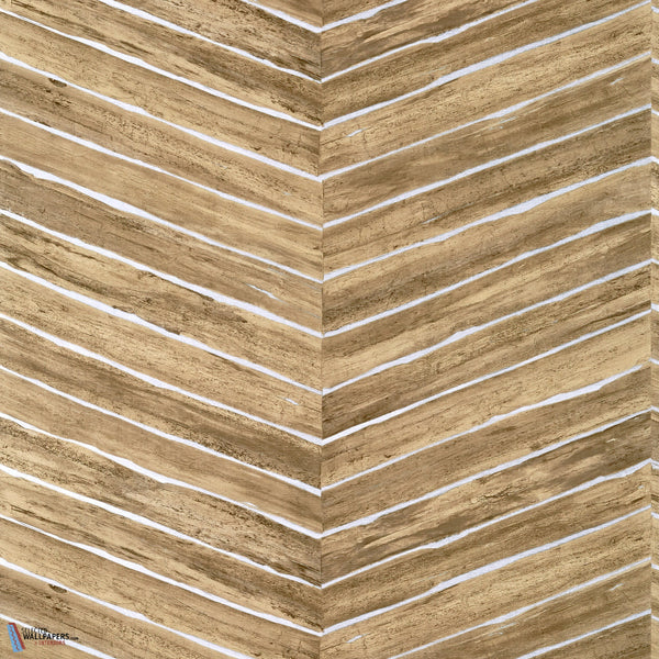 Wood Herringbone-Thibaut-Natural on Metallic Silver-Rol-Selected-Wallpapers-Interiors