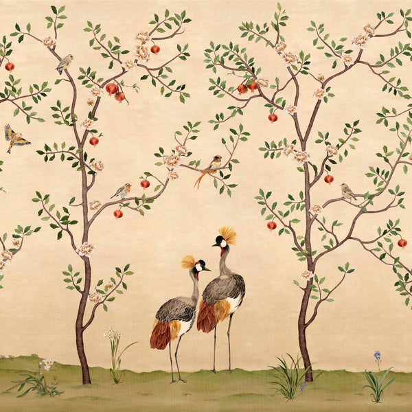 Crowned Crane behang-Behang-Coordonne-Nacre-Non Woven-M2-Selected Wallpapers &amp; Interiors