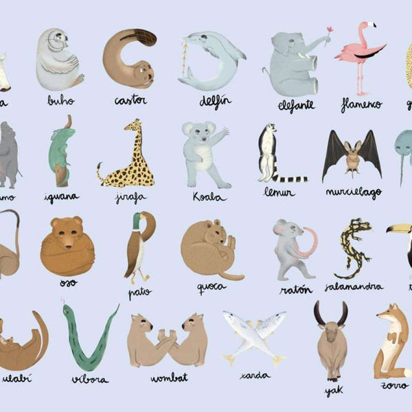 Animal Alphabet-behang-Tapete-Coordonne-Azure-Non Woven-9700142-Selected Wallpapers