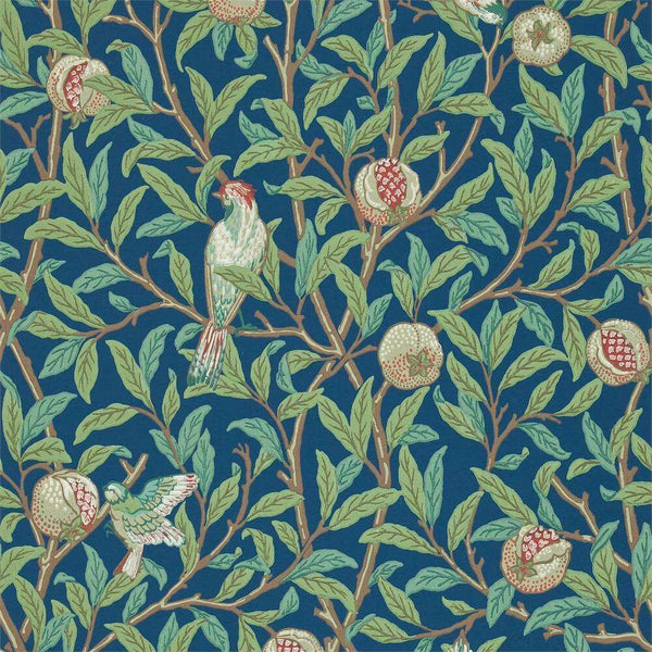 Bird & Pomegranate-behang-Tapete-Morris & Co-Blue/Sage-Rol-212540-Selected Wallpapers