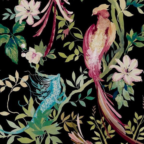 Bird Sonnet-Behang-Tapete-1838 wallcoverings-Jet Black-Rol-2109-157-05-Selected Wallpapers