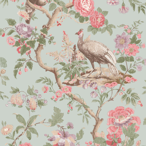 Broughton Rose-Behang-Tapete-GP&J Baker-Aqua-Rol-BW45096.4-Selected Wallpapers