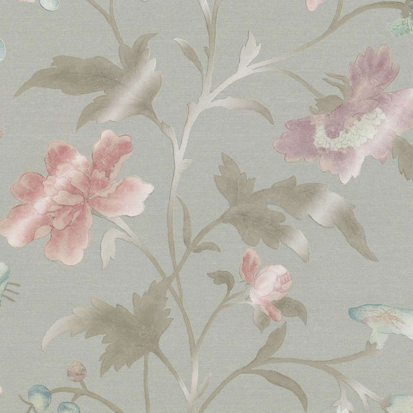 China Rose-behang-Tapete-Little Greene-French Grey Lustre-Rol-0247FRENC-Selected Wallpapers