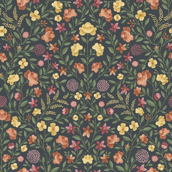 Court Embroidery-behang-Tapete-Cole & Son-Marigold, Tangerine & Red-Rol-118/13031-Selected Wallpapers