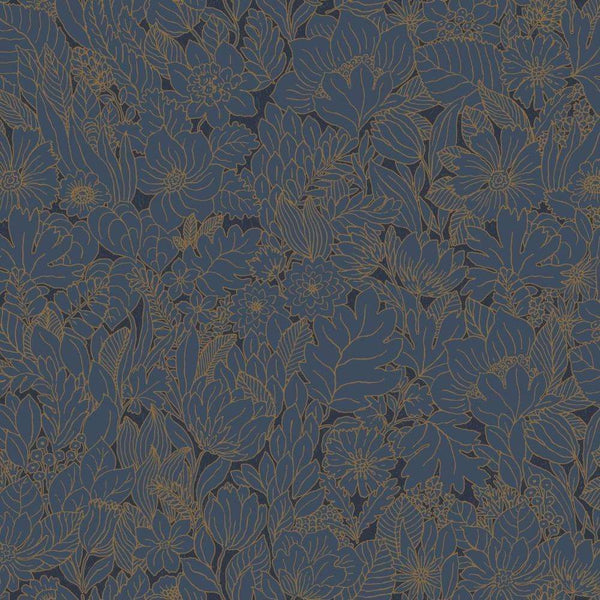 Dahlia-behang-Tapete-Casamance-Marine/Or-Rol-75111630-Selected Wallpapers