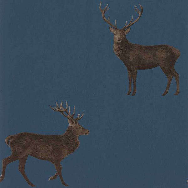 Evesham Deer-behang-Tapete-Sanderson-Indigo-Rol-216620-Selected Wallpapers