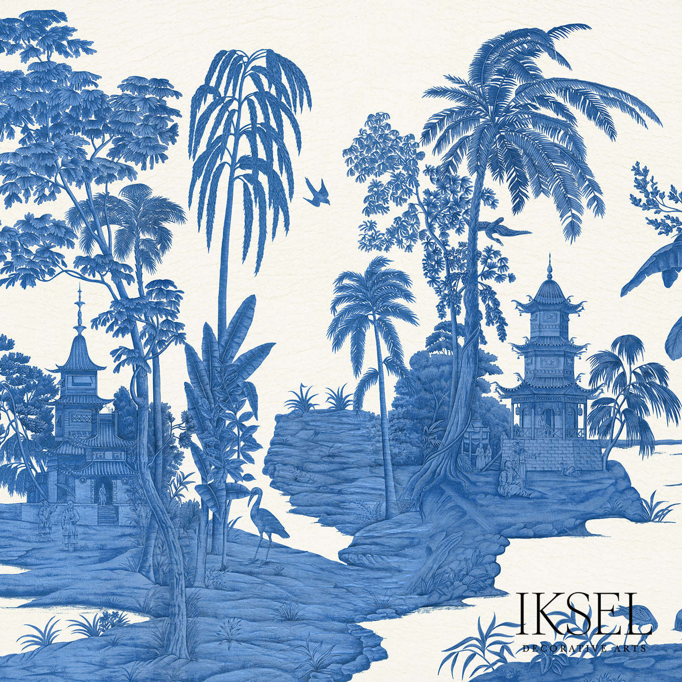 Chinoiserie Sunrise Painting Wallpaper Chinese Landscape Wall 