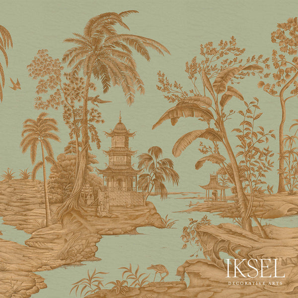 Exotic Chinoiserie-behang-Iksel-Sage Green-225 cm-SC103_SC69-Selected Wallpapers