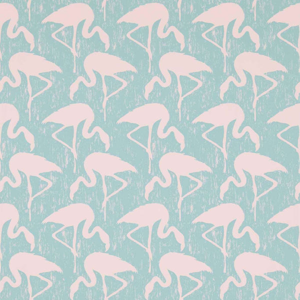 Flamingos-behang-Tapete-Sanderson-Turquoise Pink-Rol-214569-Selected Wallpapers