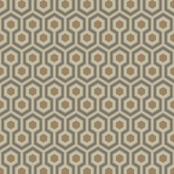 Hicks' Hexagon-behang-Tapete-Cole & Son-Metallic Bronze-Rol-95/3017-Selected Wallpapers