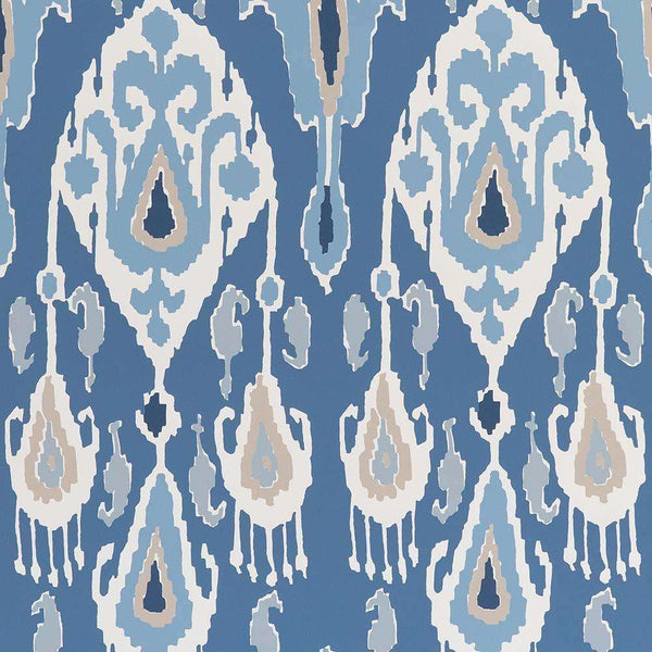 Ikat Bokhara-behang-Tapete-GP&J Baker-Indigo-Rol-BW45090.2-Selected Wallpapers