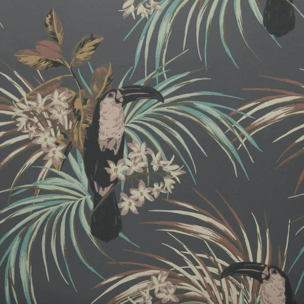 Le Toucan-Behang-Tapete-1838 wallcoverings-Charcoal-Rol-1907-135-05-Selected Wallpapers