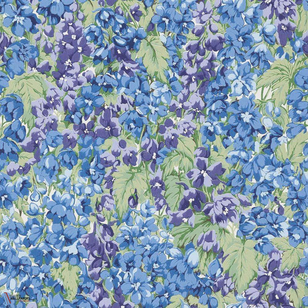 Les Delphiniums-behang-Tapete-Pierre Frey-Bleu-Rol-FP767003-Selected Wallpapers