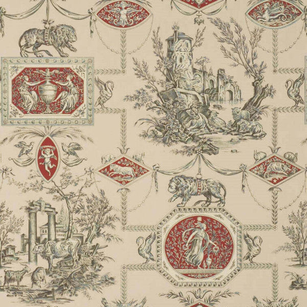 Les Muses et le lion-behang-Tapete-Braquenie-Beige-Rol-BP207002-Selected Wallpapers