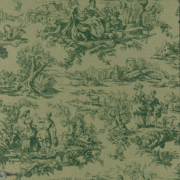 Lovers' Toile-behang-Tapete-Little Greene-Dark Brunswick Green-Rol-0263LODARKB-Selected Wallpapers