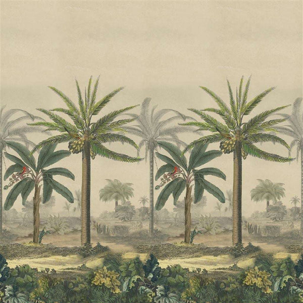 Palm Trail Scene 1 & 2-behang-Tapete-Designers Guild-Scene 2 | Sepia-Set-PJD6008/01-Selected Wallpapers