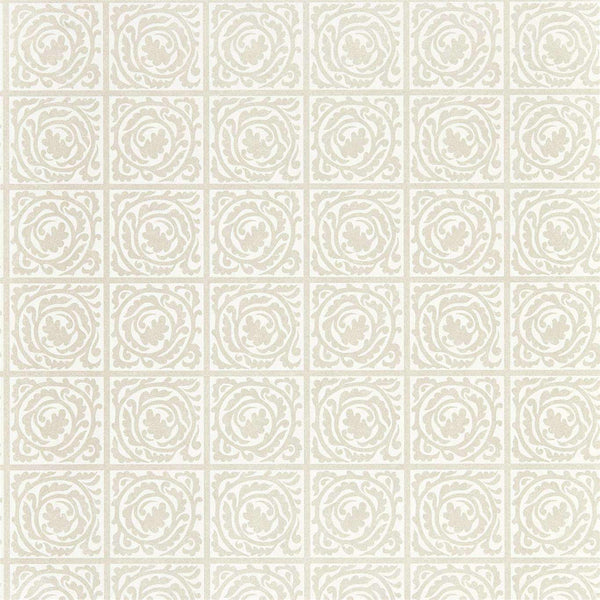 Pure Scroll-behang-Tapete-Morris & Co-White Clover-Rol-216545-Selected Wallpapers