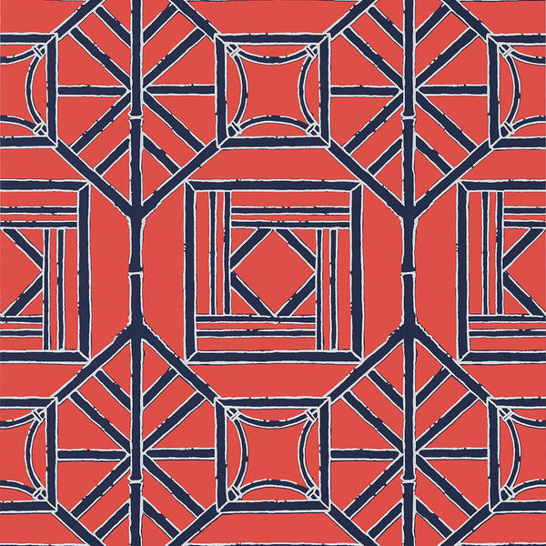 Shoji Panel-Behang-Tapete-Thibaut-Red Blue-Rol-T75518-Selected Wallpapers