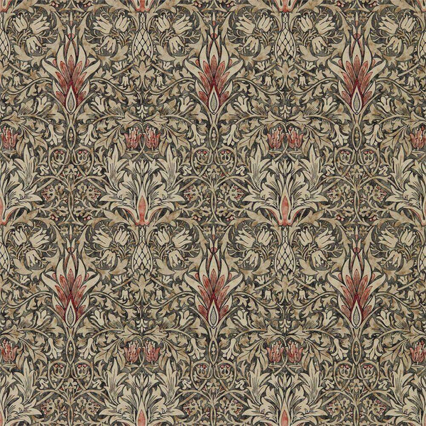 Snakeshead-behang-Tapete-Morris & Co-Charcoal/Spice-Rol-216425-Selected Wallpapers