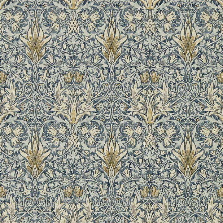 Snakeshead-behang-Tapete-Morris & Co-Indigo/Cumin-Rol-216428-Selected Wallpapers