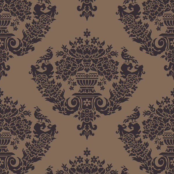 Sudbury-behang-Tapete-Cole & Son-Black on Metallic-Rol-88/12050-Selected Wallpapers