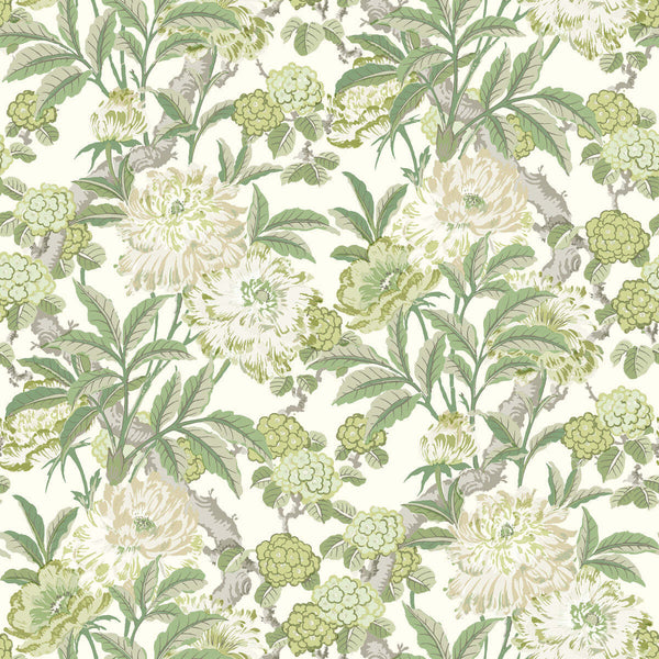 Summer Peony-Behang-Tapete-GP&J Baker-Green-Rol-BW45095.3-Selected Wallpapers