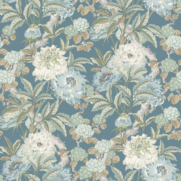 Summer Peony-Behang-Tapete-GP&J Baker-Denim-Rol-BW45095.5-Selected Wallpapers