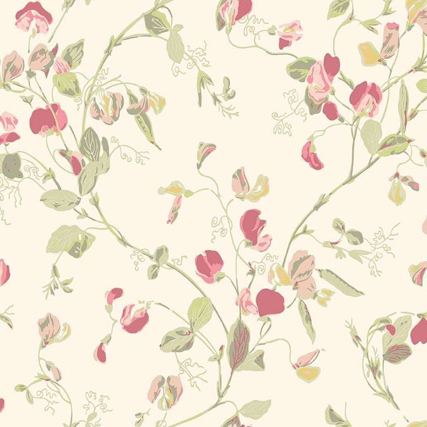 Sweet Pea-Behang-Tapete-Cole & Son-Coral & Olive-Rol-100/6028-Selected Wallpapers